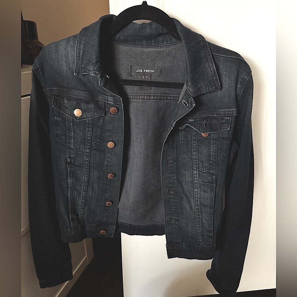 Joe Fresh Classic Women's Dark Blue Denim Jacket Size Small, 2000s style, GUC